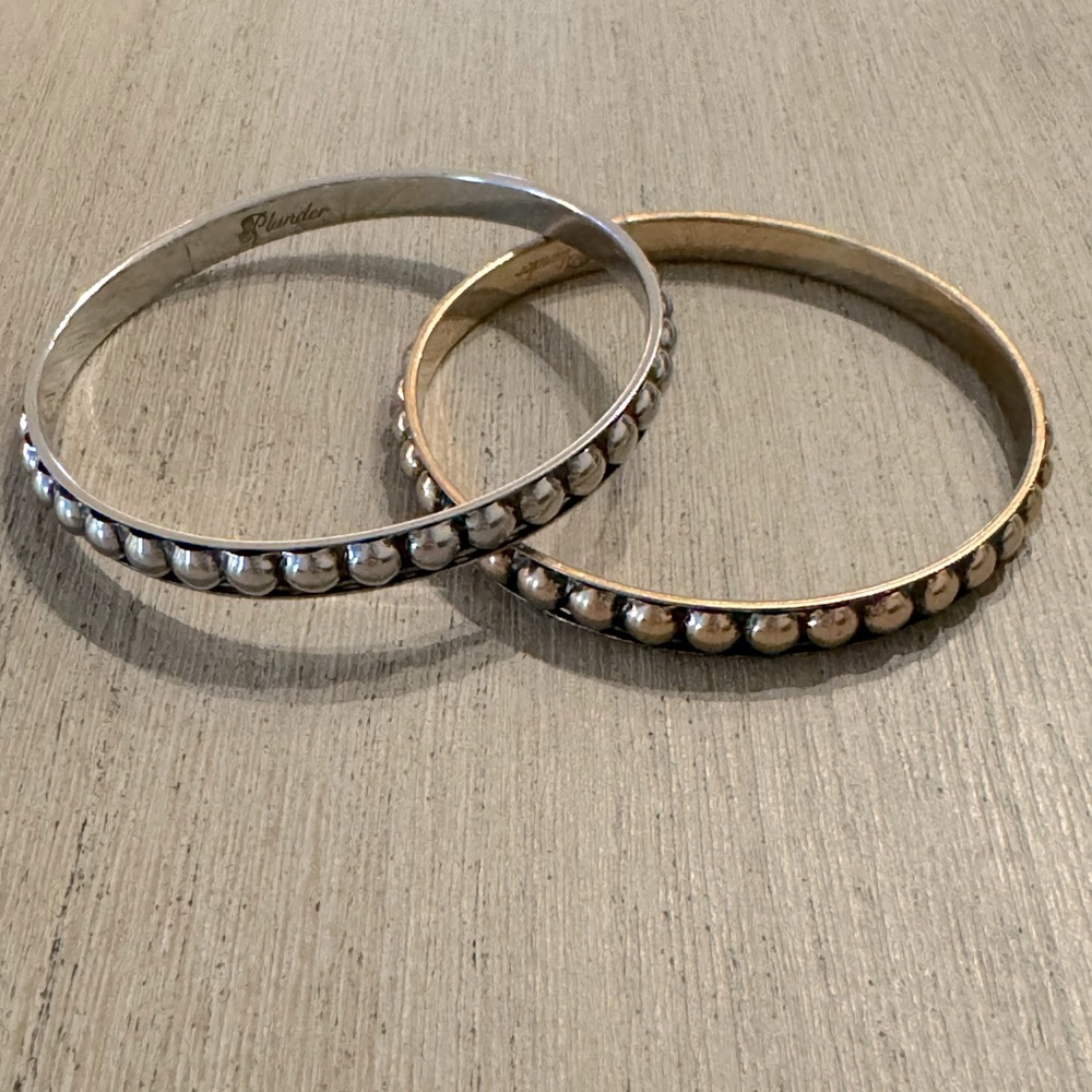 NEW Plunder Silver & Gold Bangle Set of 2